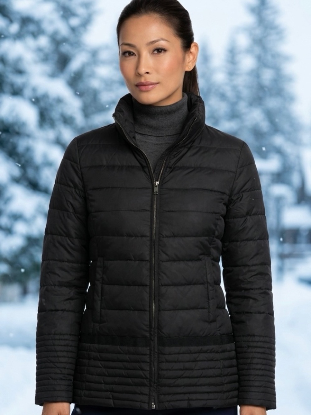 Hawke & Co. Black Puffer Winter Down Waterfowl Feathers Coat-M